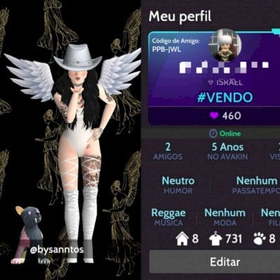 Vendo conta avakin com 5 anos