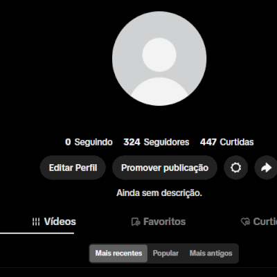 CONTA TIK TOK 324 SEGUIDORES E 447 CURTIDAS (CONTAS TIK TOK)