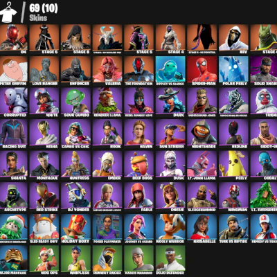CONTA COM 69 SKINS, PASSES ANTIGOS, HOMEM ARANHA, BANANA E MUITAS COISAS