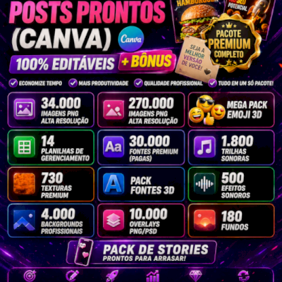 🎨 MEGA PACK DESIGNER SUPREMO – 12 MIL POSTS + MILHARES DE RECURSOS PREMIUM!