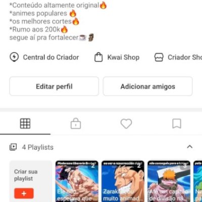 Conta Kwai monetizada nicho de animes 200k seguidores