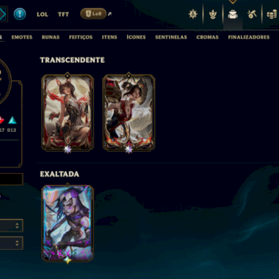 Continha de lol 1808 skins todas raras e Pax de criação 2009