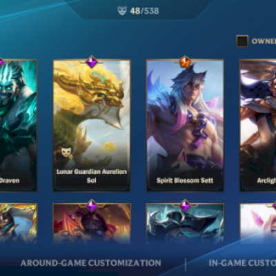Conta wild rift mestre 48 skins 78 champs