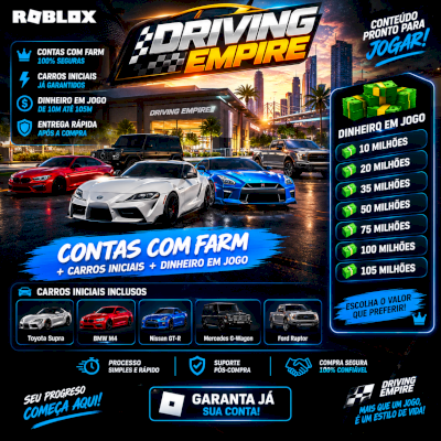 contas de driving empire farm