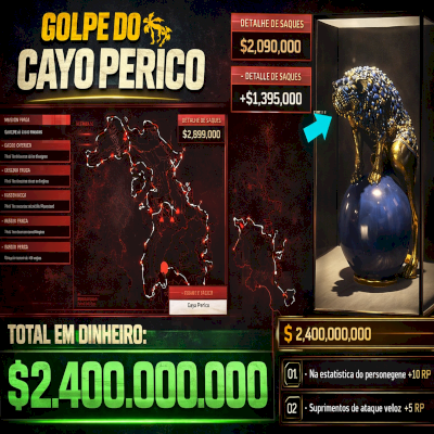 Upagens de conta GTA ONLINE, através do golpe Cayo Périco PS4