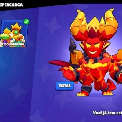 Brawlstars full acesso 25k/21 nivel maximo/+130 skins/12 hipercargas ativos