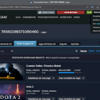 Conta Steam Com varios Jogos