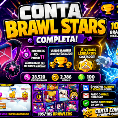 CONTA BRAWL STARS COMPLETA