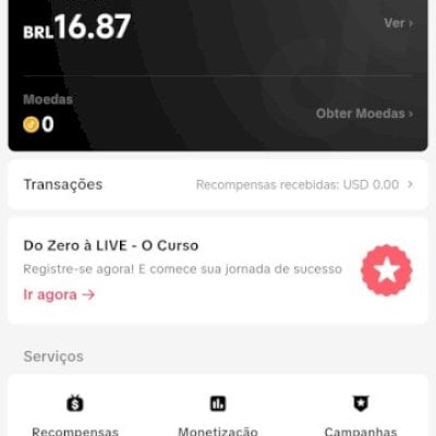 Conta de TikTok (840 seguidores) + LIVE ativa + R$16 de saldo hypada