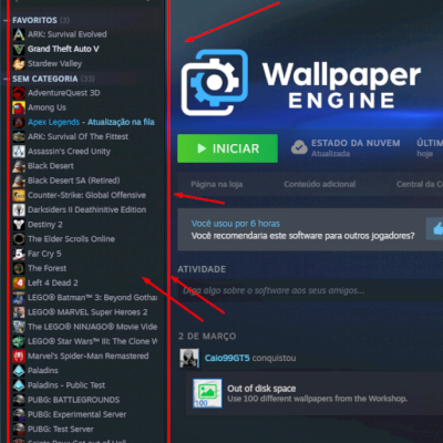 Vendo conta top da Steam, vários jogos