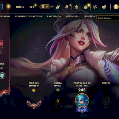 Conta lol com mais de 300 skins e lvl 100+