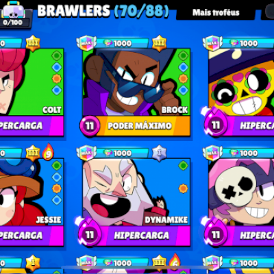 38k trofeus, mais de 20 hipercargas, 24 brawlers nivel 11 preço negociável