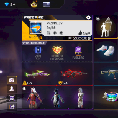Conta level 67 com barbinha, bandeirão, 2 evolutivas, ump e xm8 atribuladas, etc