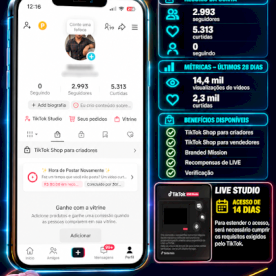 TikTok Shop BR | 2,9K seguidores | Sem restrições