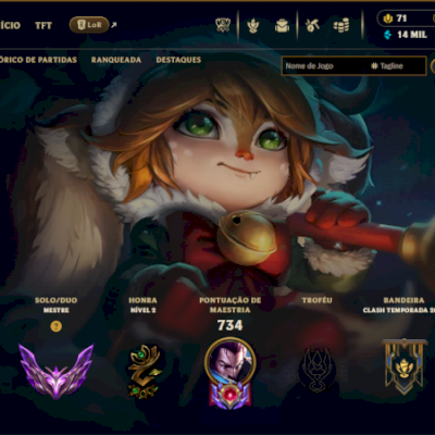 Conta Lol Mestre Handlvl 2016 86,9? WR MMR Alto Muitas skinsCHALLENGER 2024.2