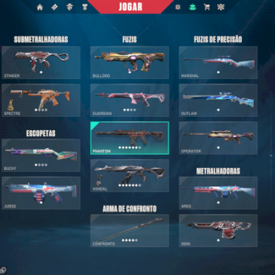 Conta Valorant com várias skins (2300R$ gastados)