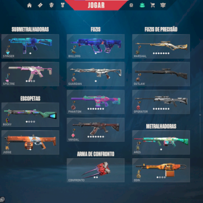 Conta valorant com muitas skins e mais de 2k gastos