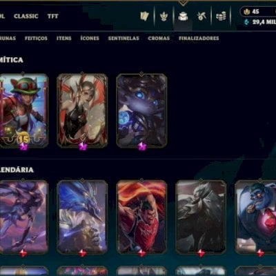 Conta lol prata 219 skins, 57 cromas