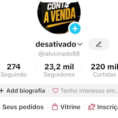 Conta pronta para uso