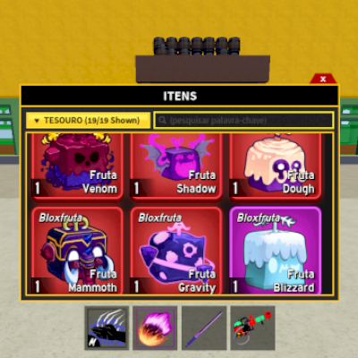 Conta de blox fruits, com muitas frutas!!!(O diferencial dela são as frutas)!!