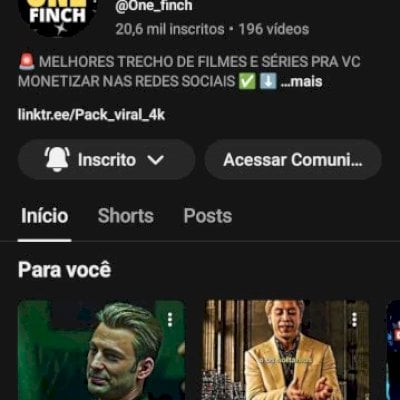 Canal do YouTube com 20mil escrito bem engajado Nicho filme e séries