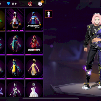 Conta Free Fire nível 59,  2 angelical,15 conjuntos, 763 roupas geral(td contado