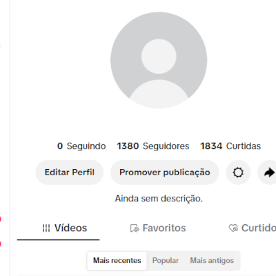 CONTA TIK TOK 1,3K SEG E 1,8K DE CURTIDAS (CONTAS TIK TOK)