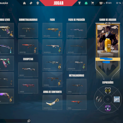 venda de conta de valorant com diversas skins conta lvl 140 com todos os agentes