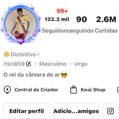 Conta Kwai monetizada 122 k seguidores 2,6 milhões curtidas alto engajamento!