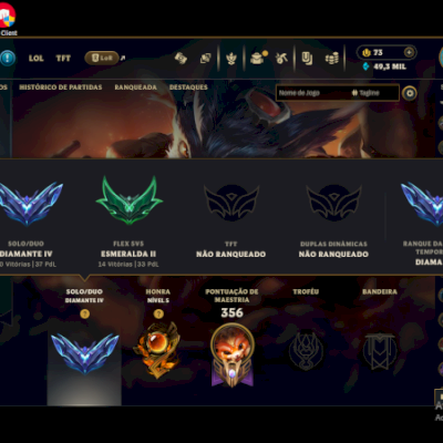 DIAMOND 4 (4 seasons seguidas, 115 skins) preço pra vender logo!!