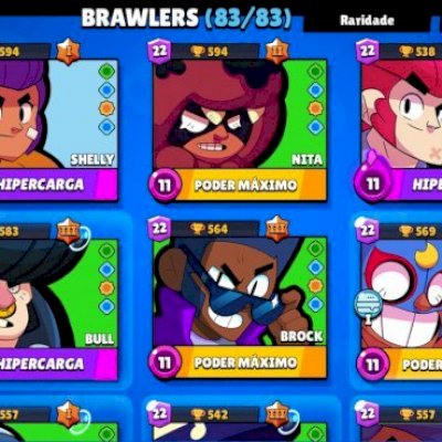 Conta Brasil Stars Todos os Brawlers Nível 11 e Classe 22 46K troféus
