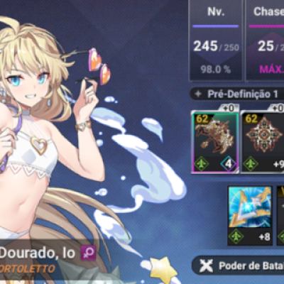 V>Conta Grand Chase Mobile + Level 150 + 40K Gemas + 1Bi Gold + Set Novo