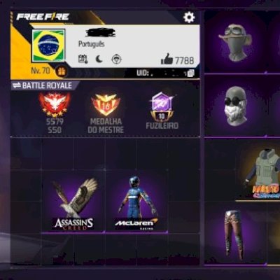 CONTA DE FREE FIRE ANTIGA E GEMADA!