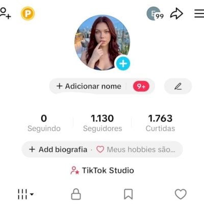 CONTA TIK TOK 1,1K SEG E 1,7K DE CURTIDAS (CONTAS TIK TOK)