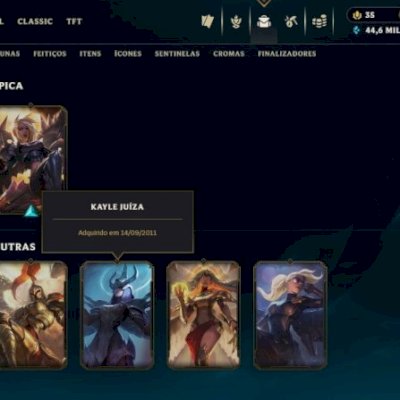 Conta de lol lv677 469 skins incluindo Kayke Juiza, mmr mestre