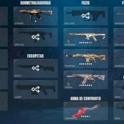 CONTA DE VALORANT IMT2, 6 VANDAL, 2 PHANTON, 3 OPERATOR, 2 FACA, 2 SHERIFF