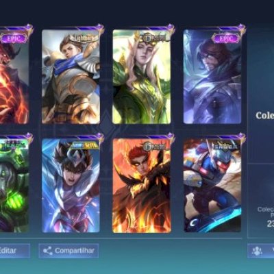 Conta mobile legends lvl 48/104 skins e emblemas full(menos o suporte)