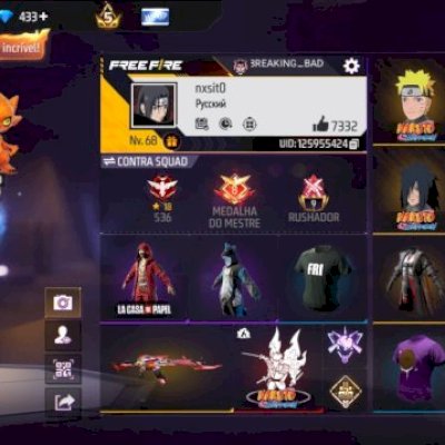 CONTA DE FREE FIRE RARA E GEMADA – NIVEL 68 🔥