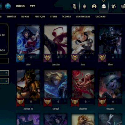 Conta Unranked 103 campeões, 39 skins e 6000 de RP