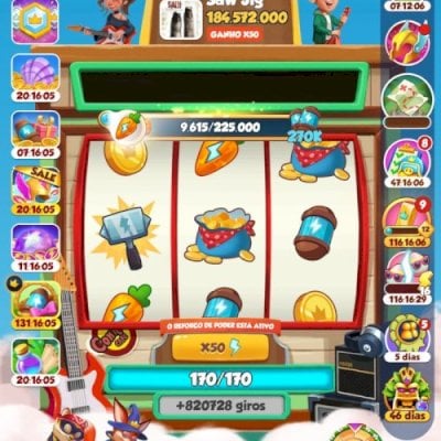 Conta c/820.000 mil giros, 33 tokens, vila 320.  Oportunidade Imperdível