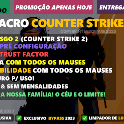 MACRO COUNTER-STRIKE 2 - EXTERNO - CSGO 2 TODOS OS MOUSES ✅ INDETECTÁVEL - CS 2