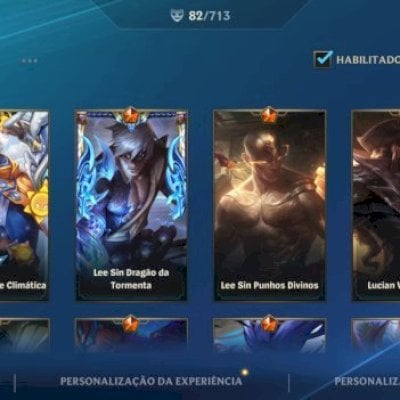 Conta rara com Skins + 500 essências laranjas e pins exclusivas e winrate bom