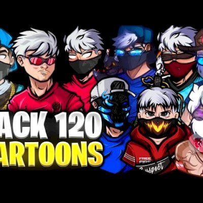 PACK DE CARTOON DE FREE FIRE SEM FUNDO / PNG - 120 CARTOONS