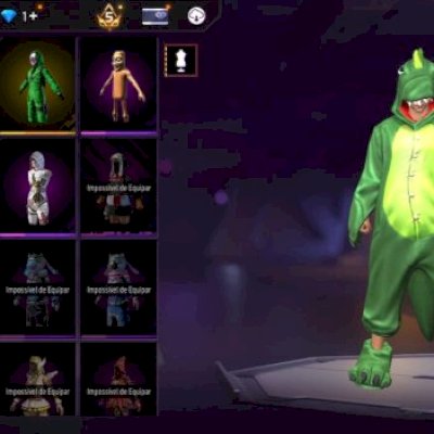 CONTA FREE FIRE BOA SKIN, MINATO, SOMBRA ROXA, CABELO ROSA NIVEL 75