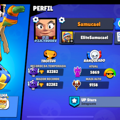 82K Todos os Brawlers full, centenas de skins, 40 hipers, 223 gemas, 27K de ouro