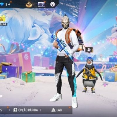 CONTA TOP COM GOLA BRANCA ANGELICAL  AZUL E REI CAVEIRA