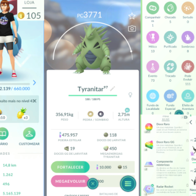 Conta nível 42 c/ Pokémons Incríveis, +37 Lendários (2 Shiny), Fundos e Megas