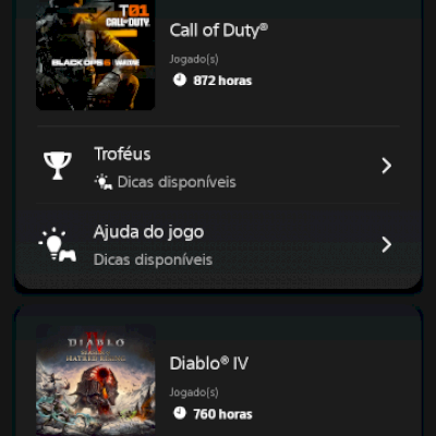 Conta PSN com mais de 5 jogos (call of duty Black ops 6, diablo 4 + expansão)
