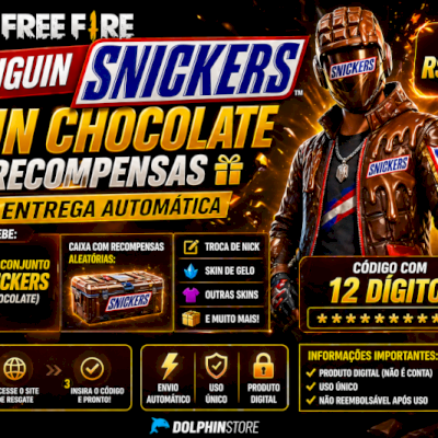 🔥 CODIGUIN FREE FIRE SNICKERS 🍫 SKIN CHOCOLATE + RECOMPENSAS 🎮 ENTREGA AUTO