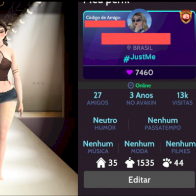 Conta lvl 43, c/ 1535 itens (roupas,sapatos...)